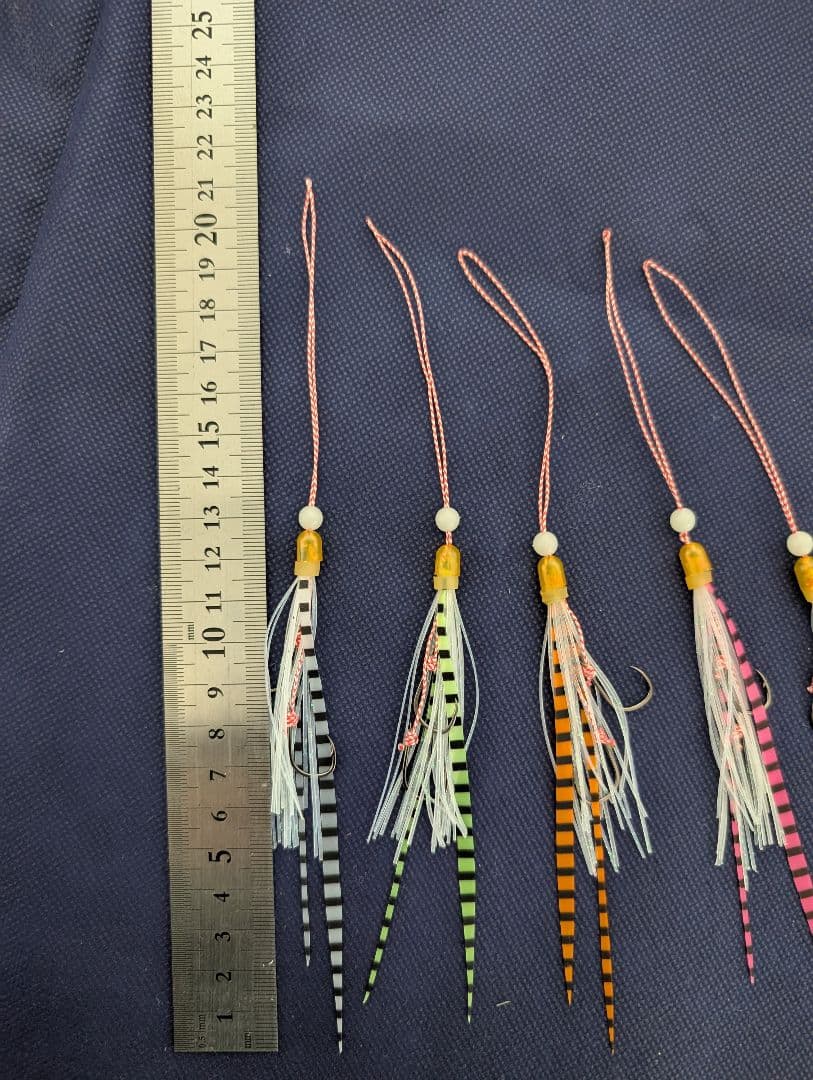 No. 3, 3-inch, for Tai Rubber fishing! Set of 5 glowing thin streamers