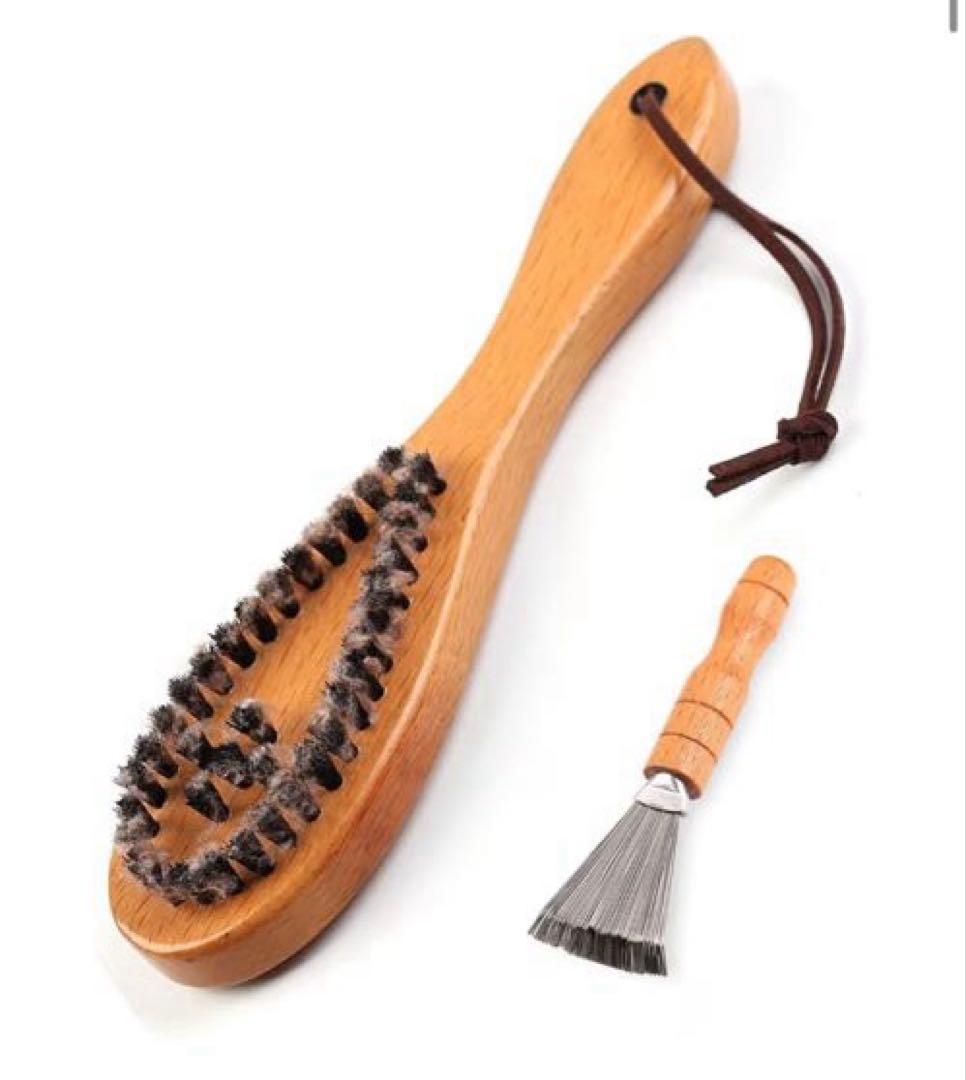 1A197 Clothing Lint Remover Brush with Wooden Cleaning Brush