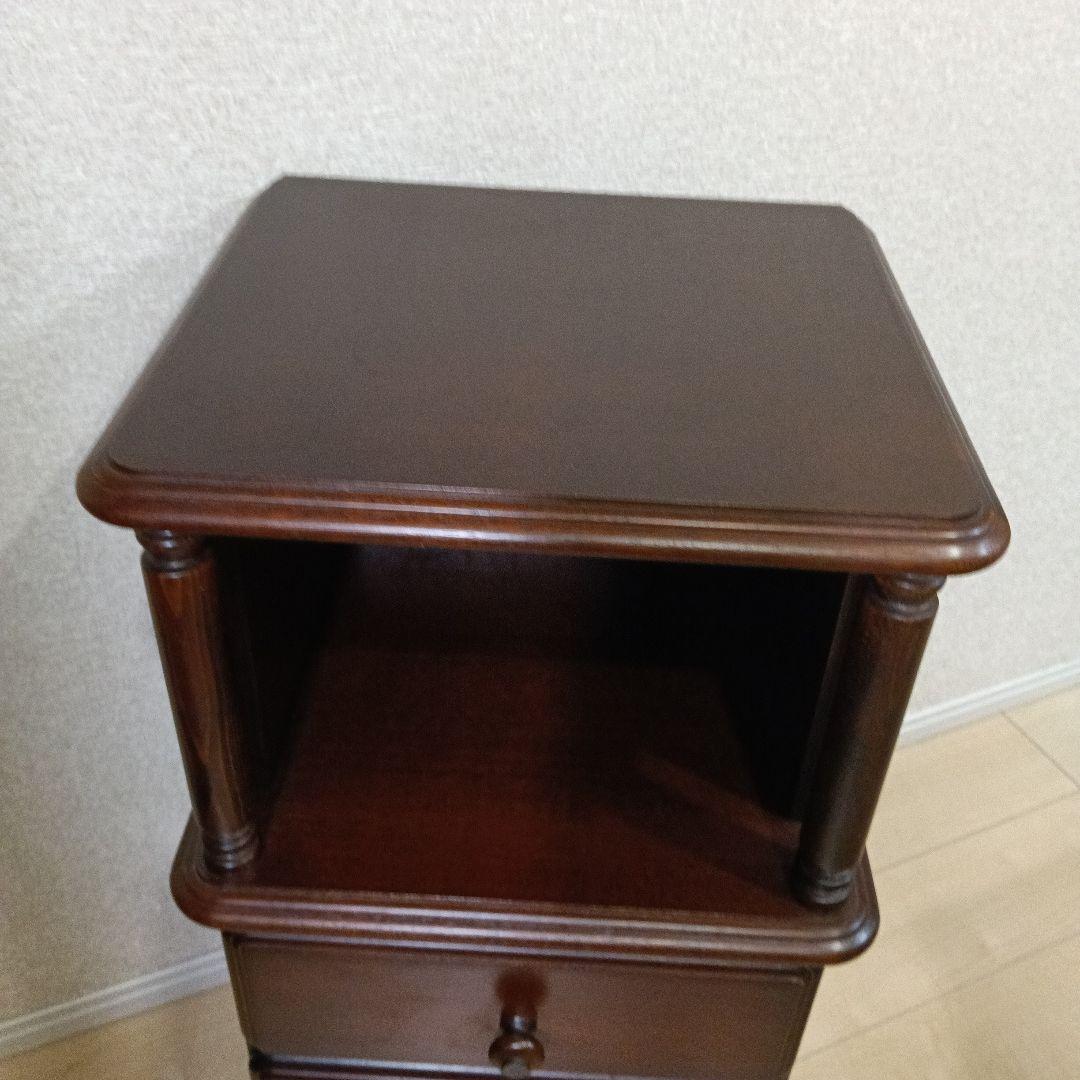 HIKARI Hikari Furniture Wooden Side Chest Telephone Stand Storage 3-Tier Antique Furniture