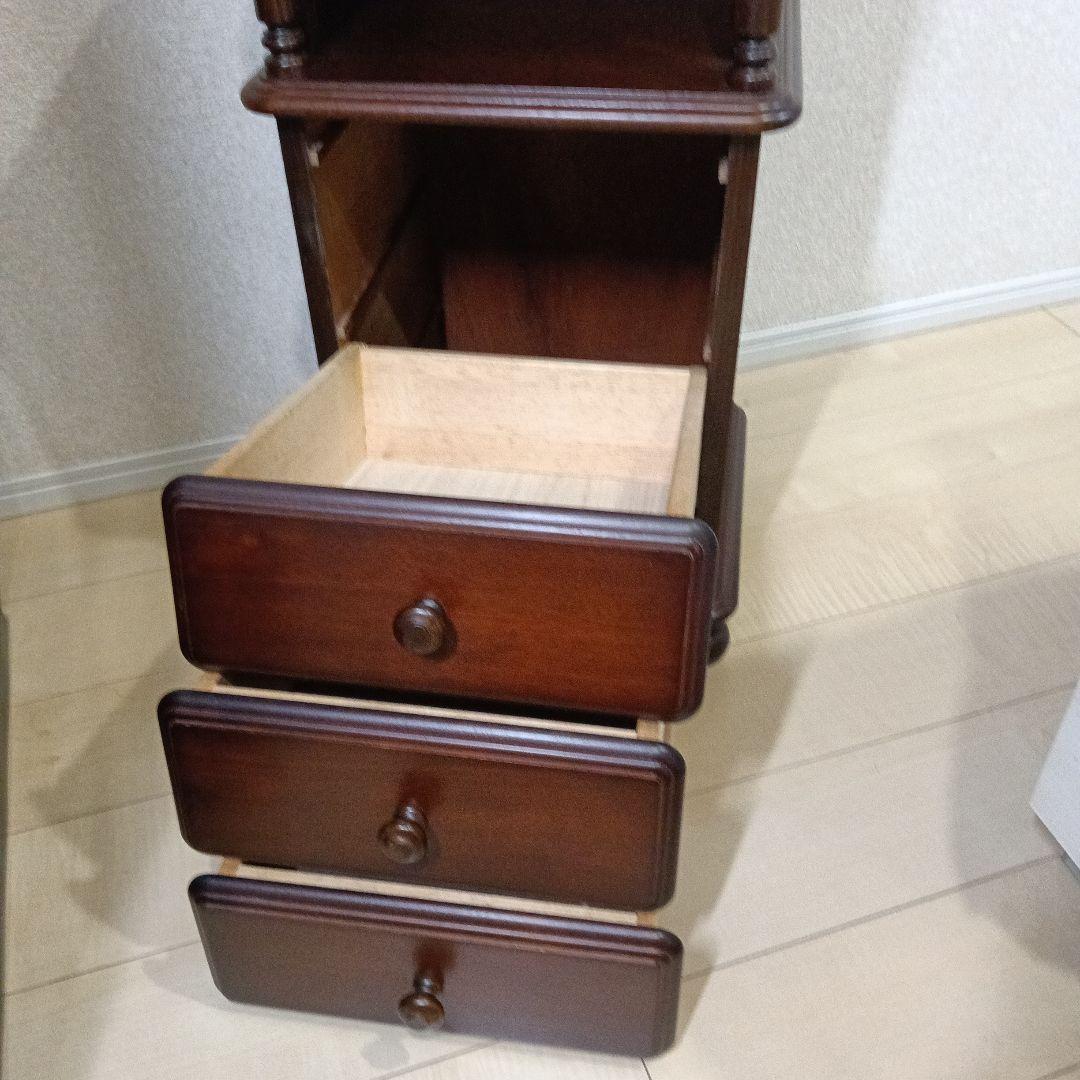 HIKARI Hikari Furniture Wooden Side Chest Telephone Stand Storage 3-Tier Antique Furniture