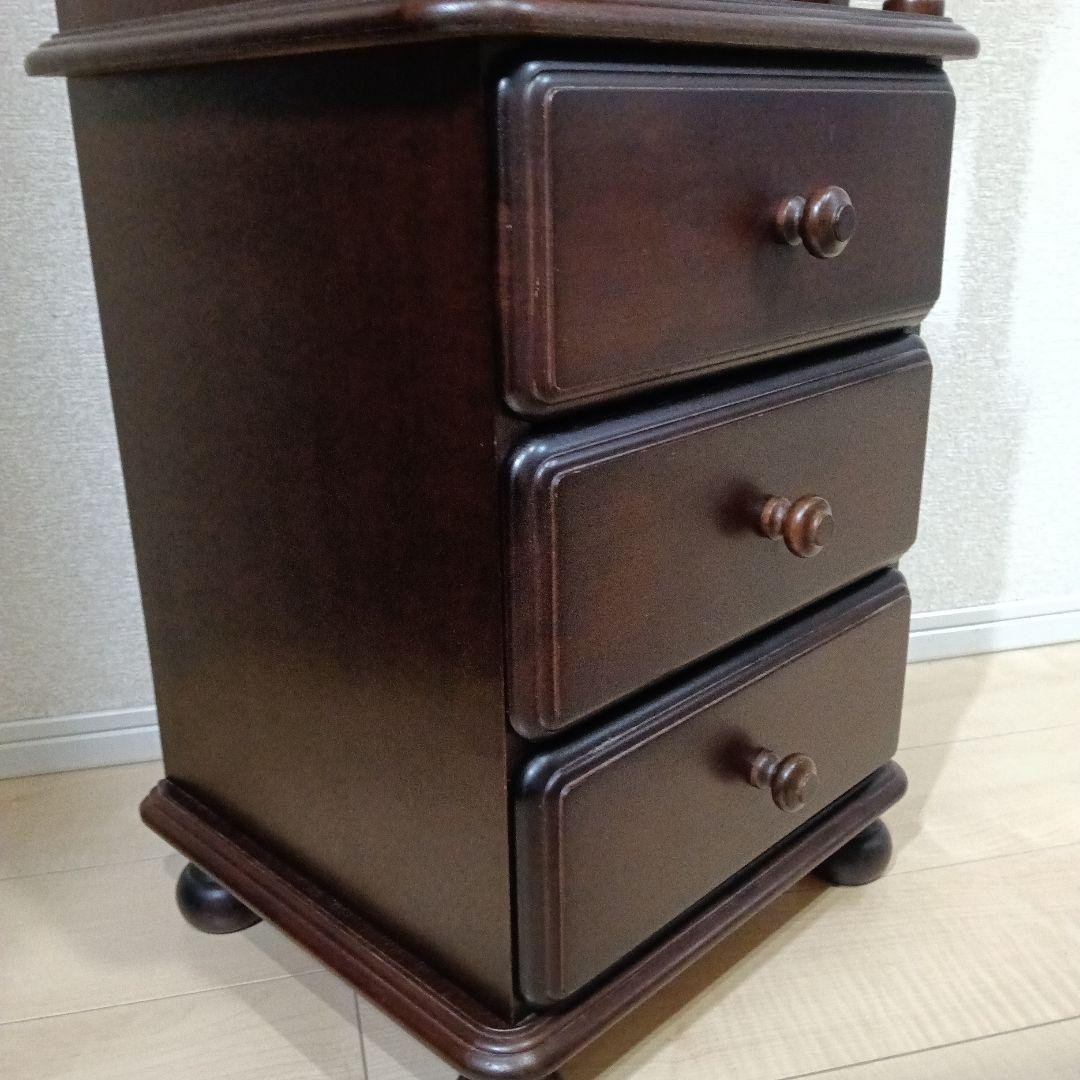 HIKARI Hikari Furniture Wooden Side Chest Telephone Stand Storage 3-Tier Antique Furniture