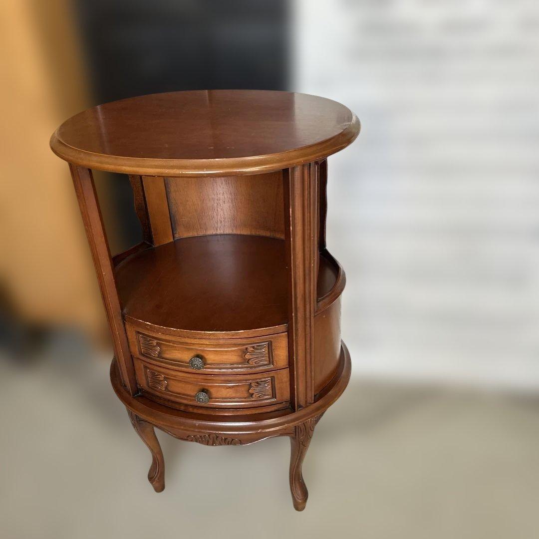 Cat leg carving round chest side table flower stand telephone stand Nordic furniture flea market