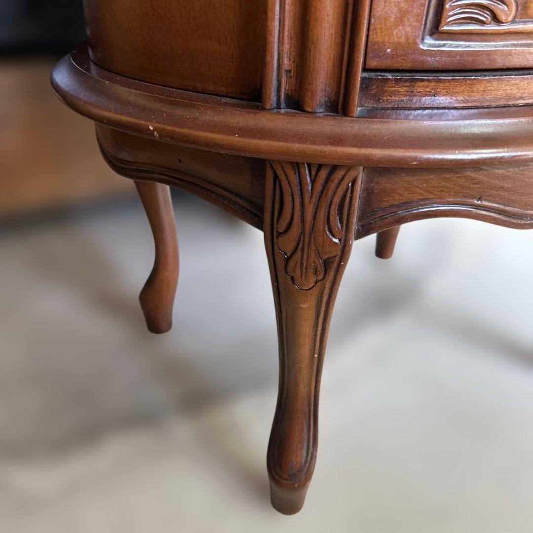 Cat leg carving round chest side table flower stand telephone stand Nordic furniture flea market