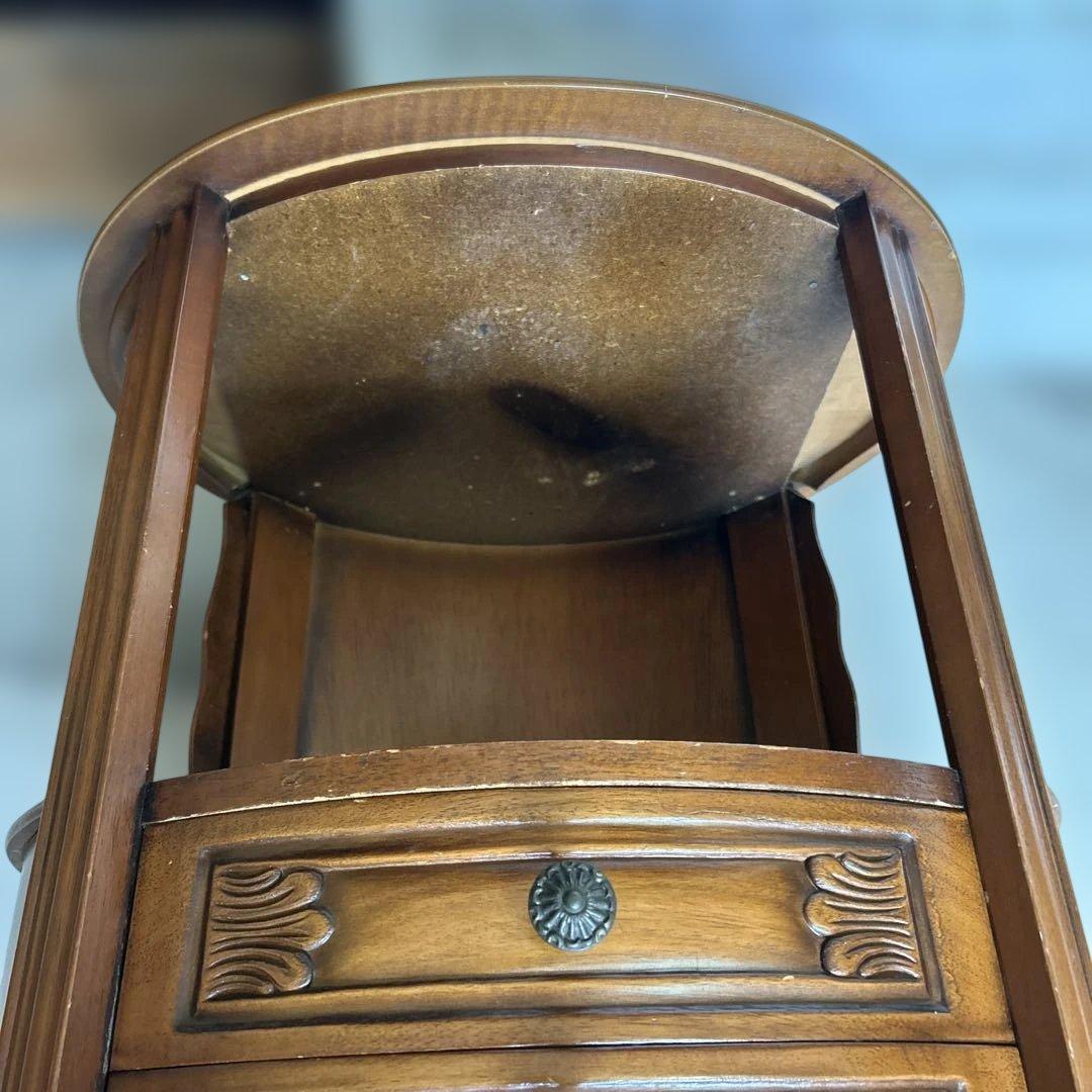 Cat leg carving round chest side table flower stand telephone stand Nordic furniture flea market
