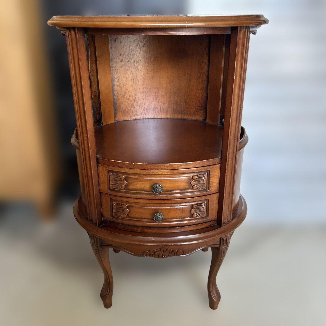 Cat leg carving round chest side table flower stand telephone stand Nordic furniture flea market