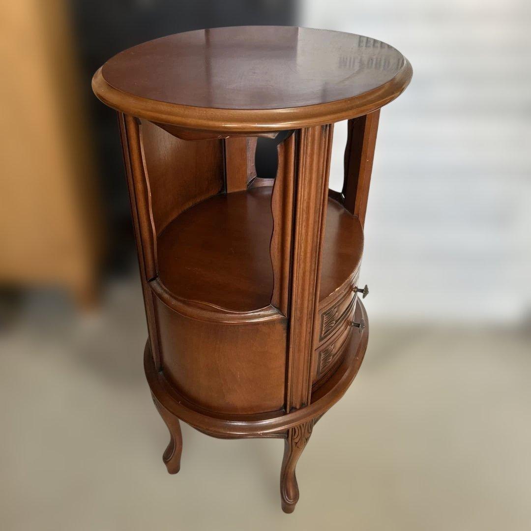 Cat leg carving round chest side table flower stand telephone stand Nordic furniture flea market