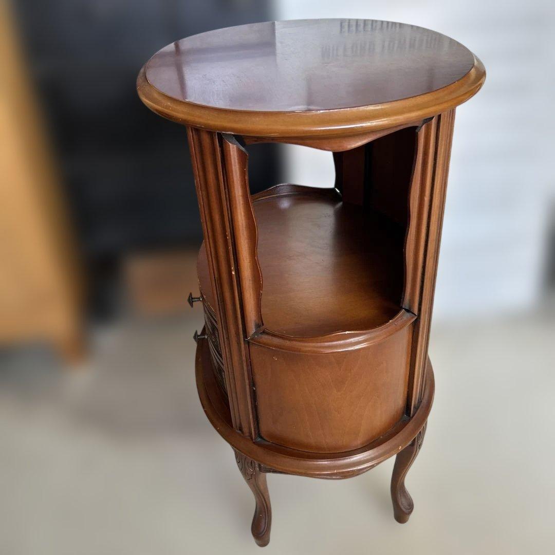 Cat leg carving round chest side table flower stand telephone stand Nordic furniture flea market
