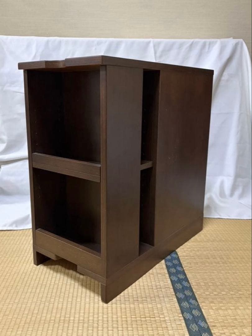 Wooden Chest, Router Storage, Fax Stand, Telephone Stand, Dark Brown, 4-Drawer