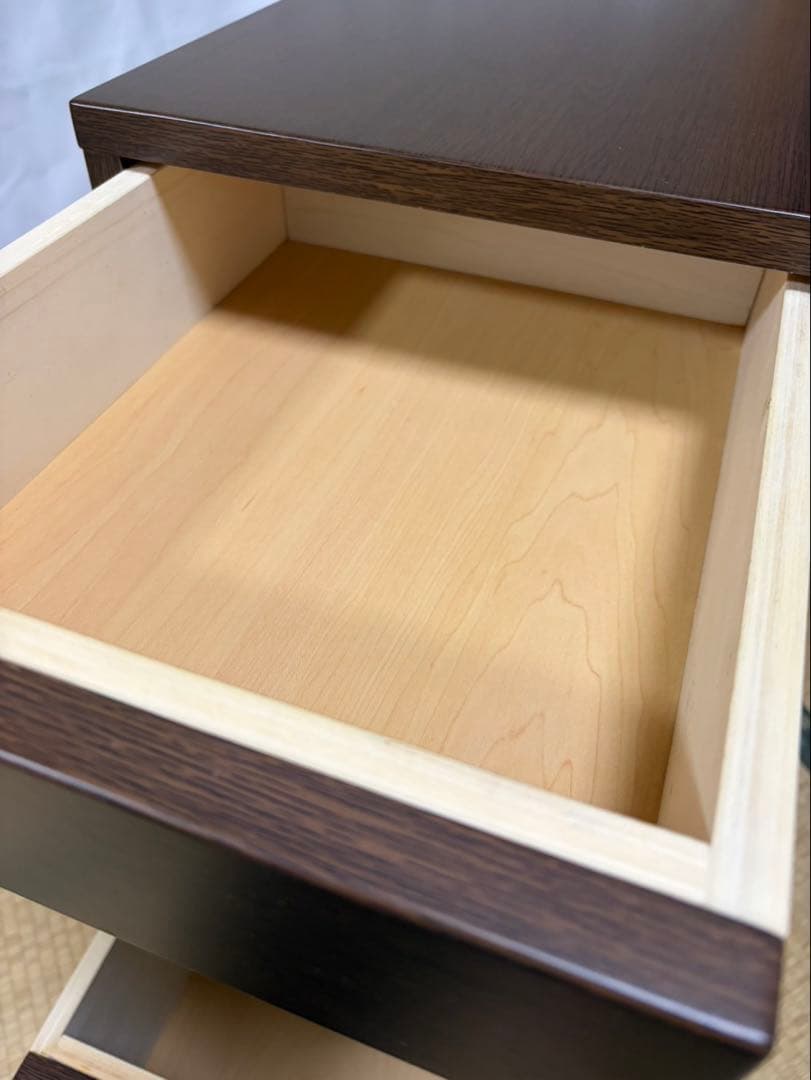 Wooden Chest, Router Storage, Fax Stand, Telephone Stand, Dark Brown, 4-Drawer