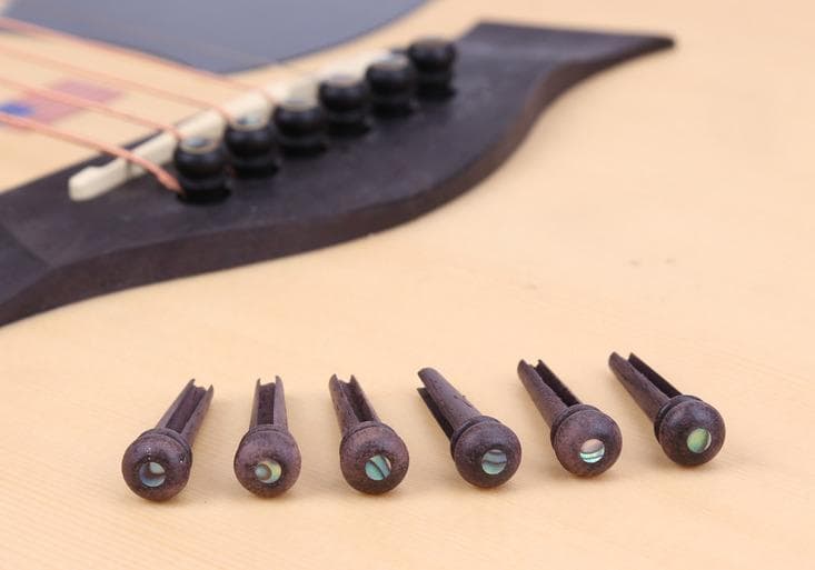 Bridge Pins - Rosewood with Abalone Dots - Set of 6