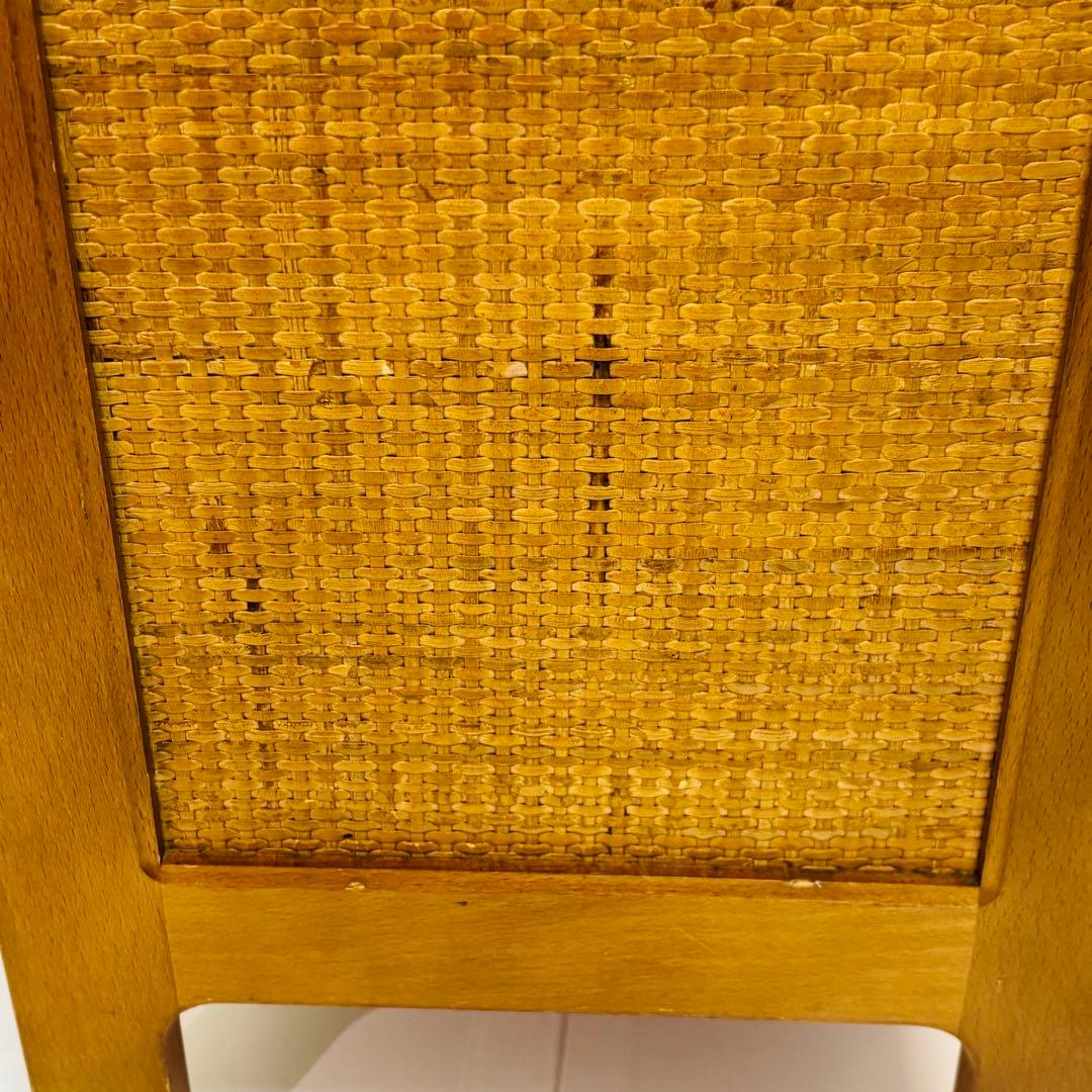 【Beautiful Condition】Karimoku Rattan Side Table, Telephone Stand, Flower Stand, Retro