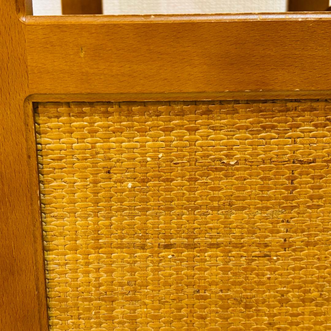 【Beautiful Condition】Karimoku Rattan Side Table, Telephone Stand, Flower Stand, Retro