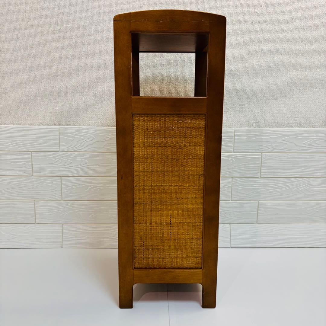 【Beautiful Condition】Karimoku Rattan Side Table, Telephone Stand, Flower Stand, Retro