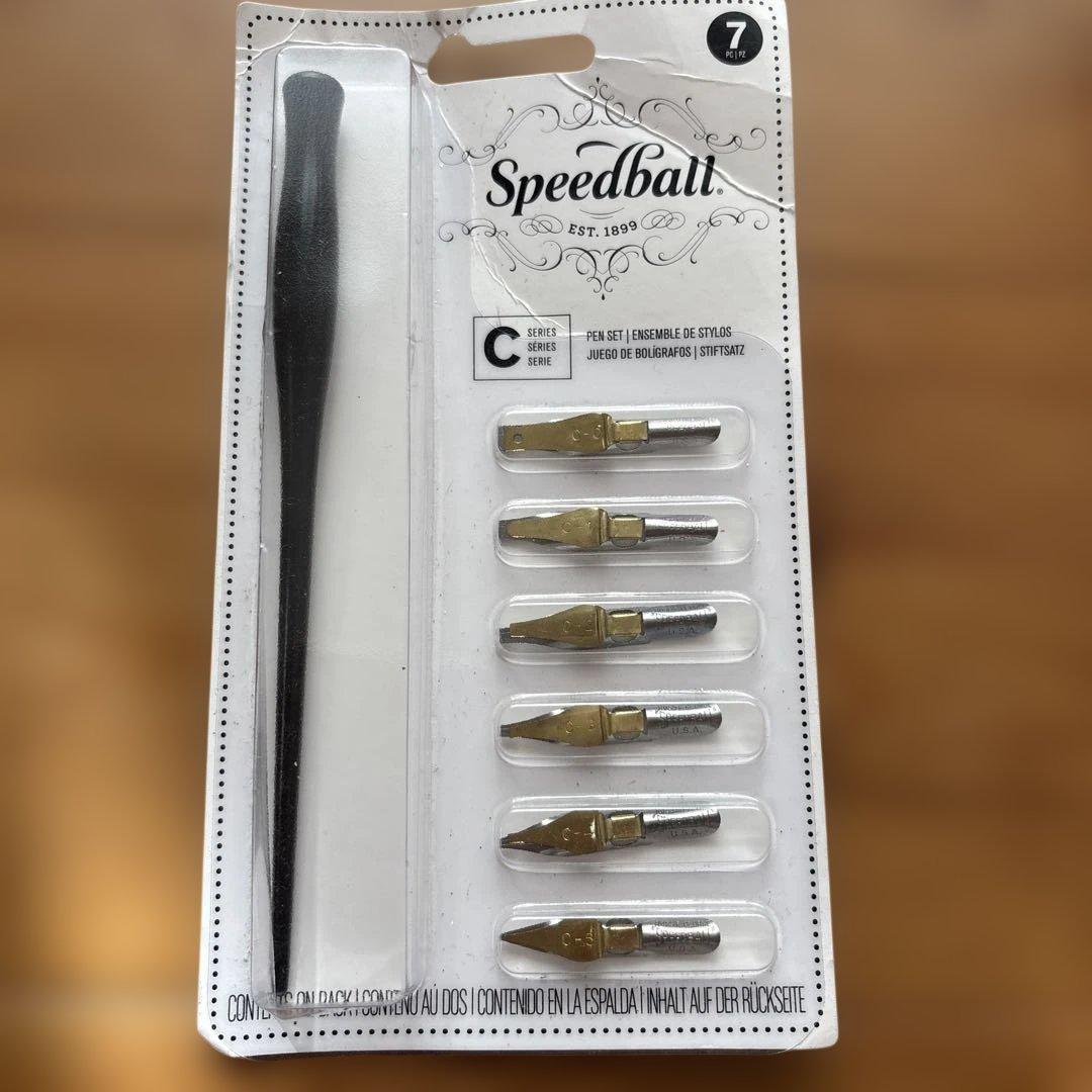 Speedball C Series Lettering Pen Set with 1 Pen Holder and 6 Nibs