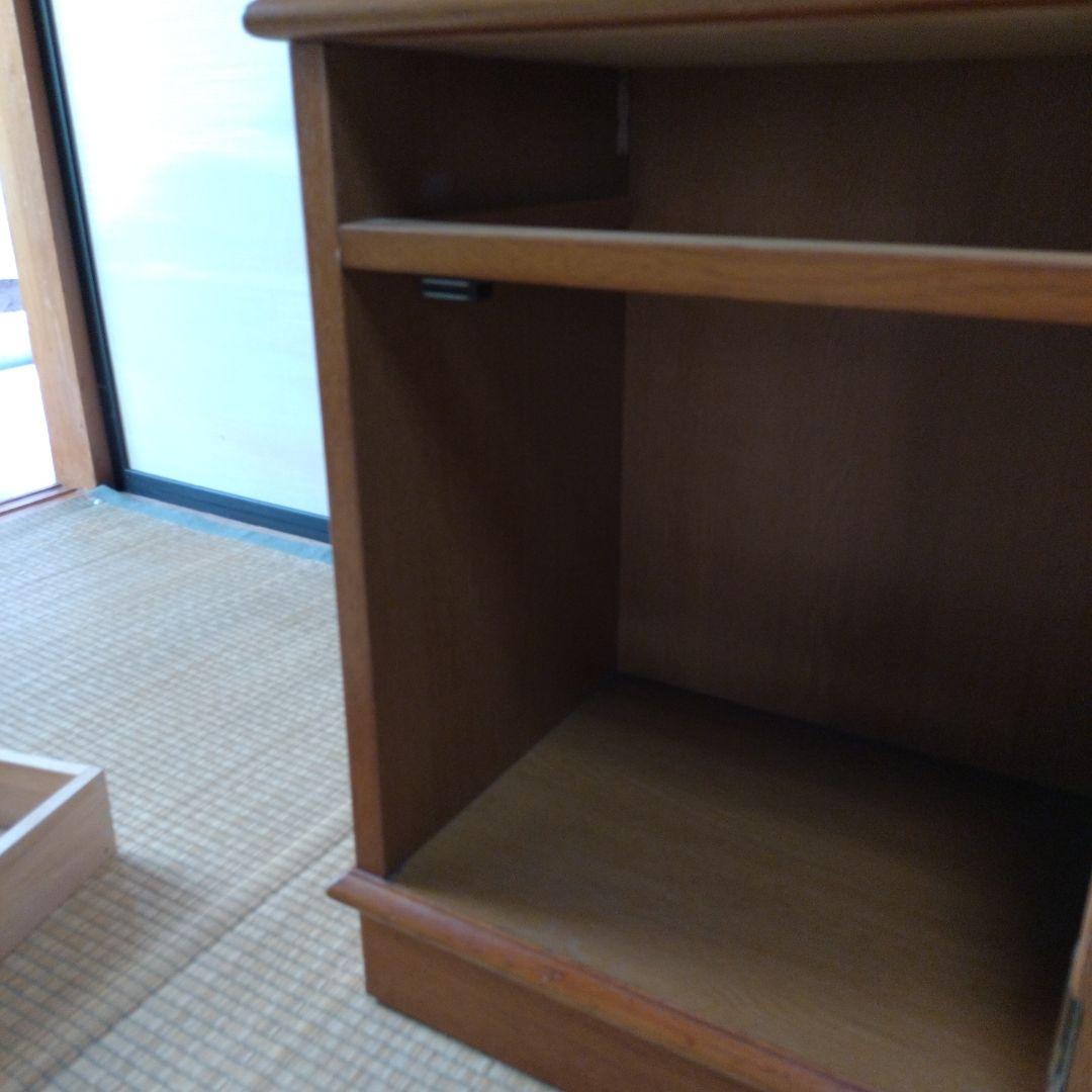 Wooden Brown Telephone Stand with Open Shelf