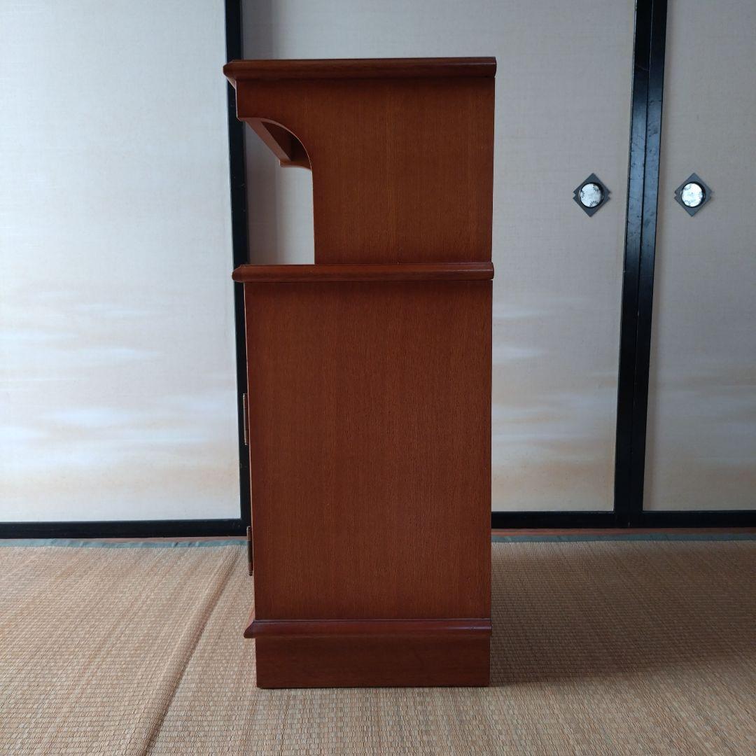 Wooden Brown Telephone Stand with Open Shelf