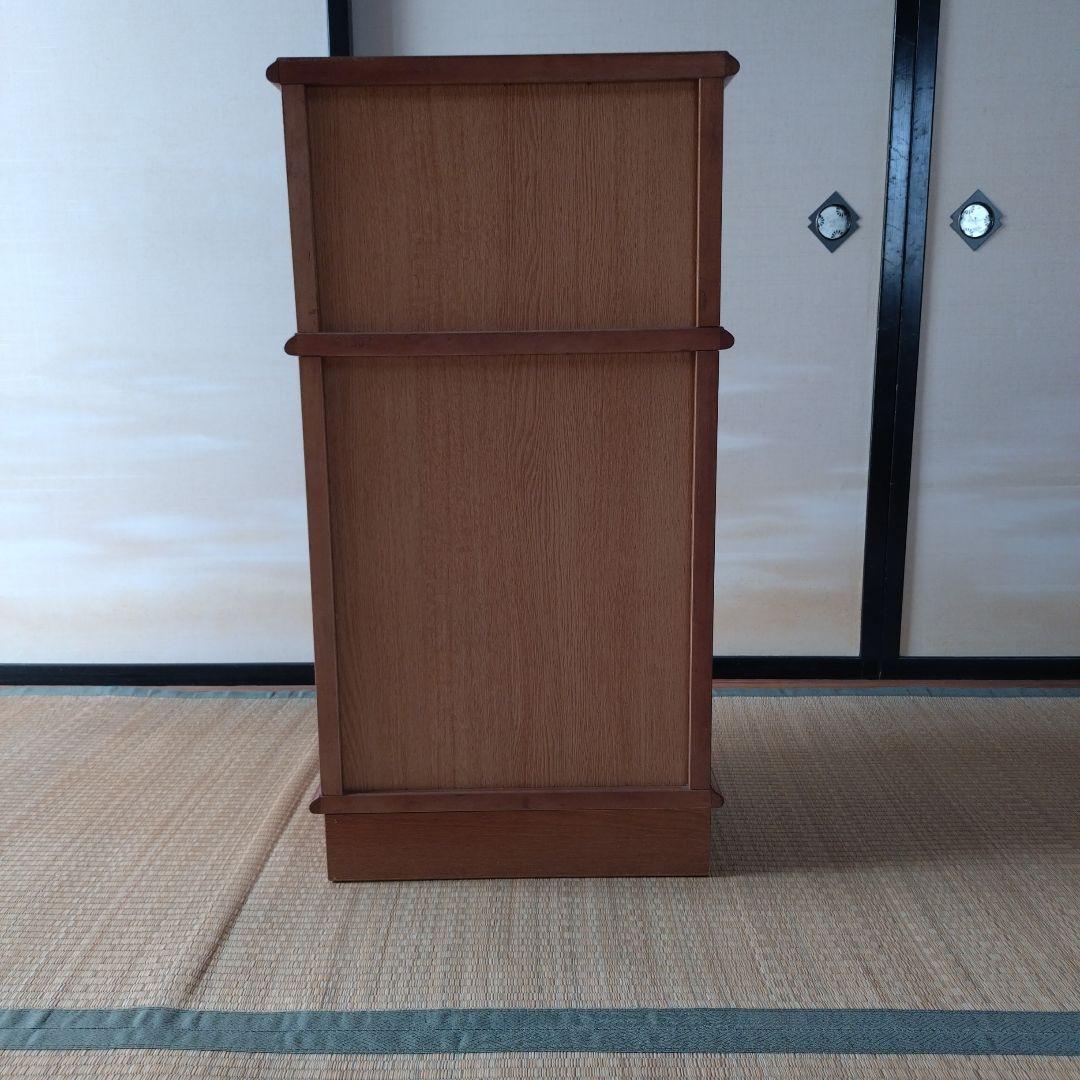 Wooden Brown Telephone Stand with Open Shelf