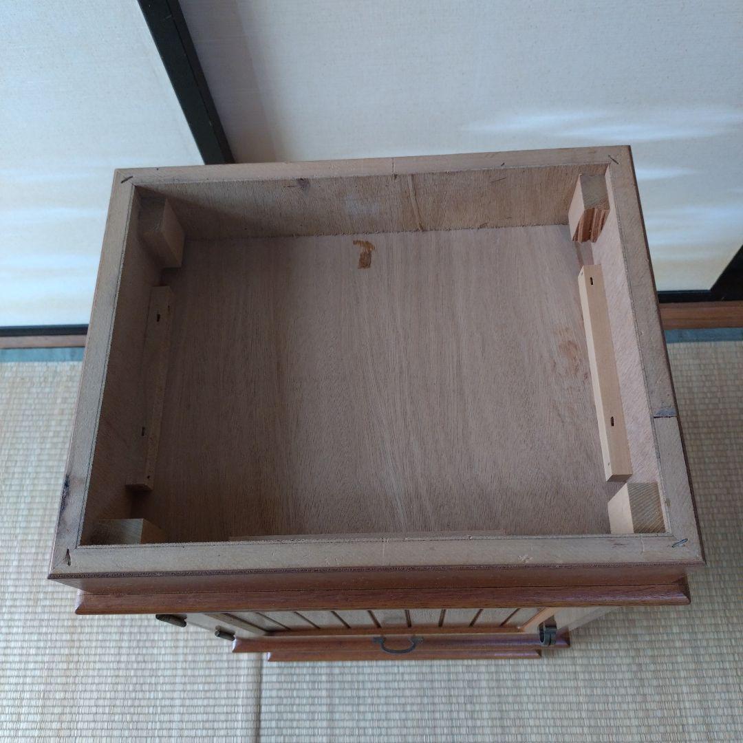 Wooden Brown Telephone Stand with Open Shelf