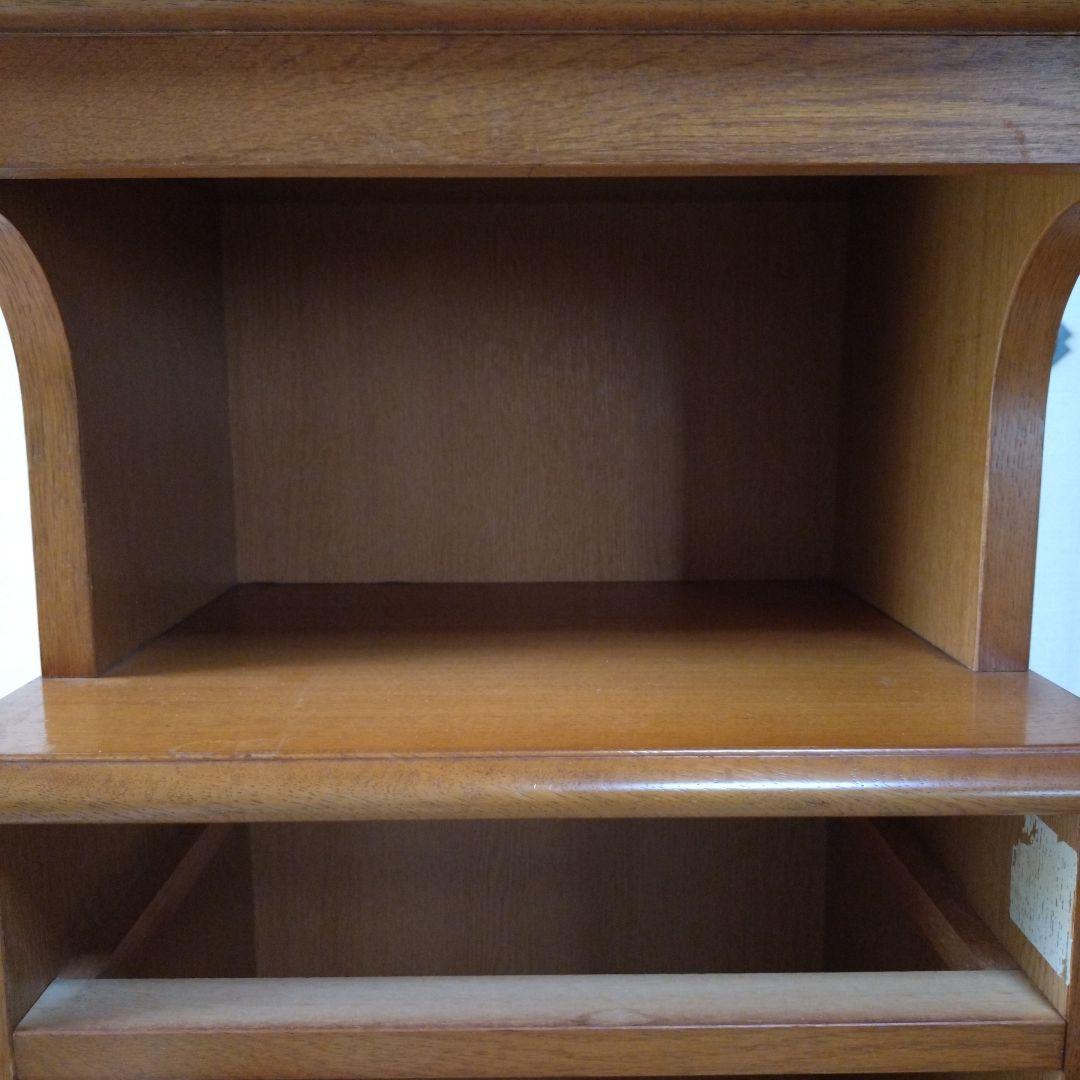 Wooden Brown Telephone Stand with Open Shelf