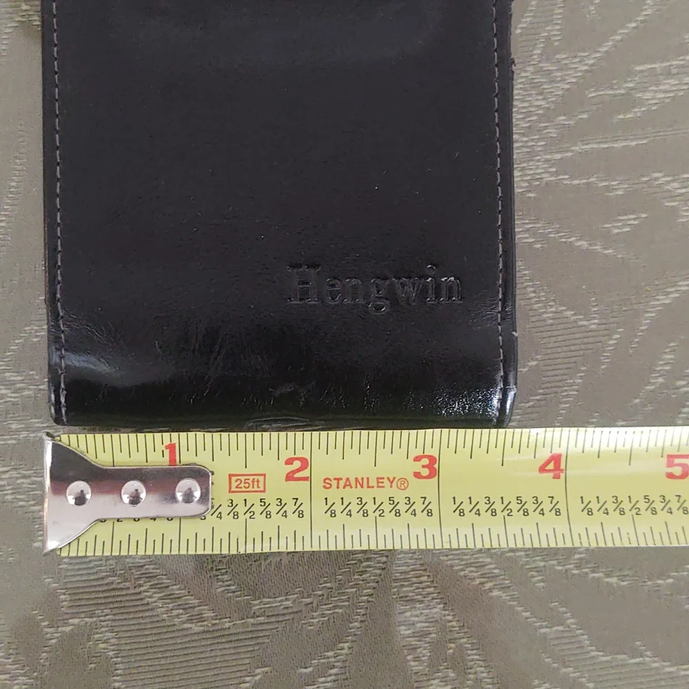 Hengwin Black Leather Vertical Cell Phone Holster