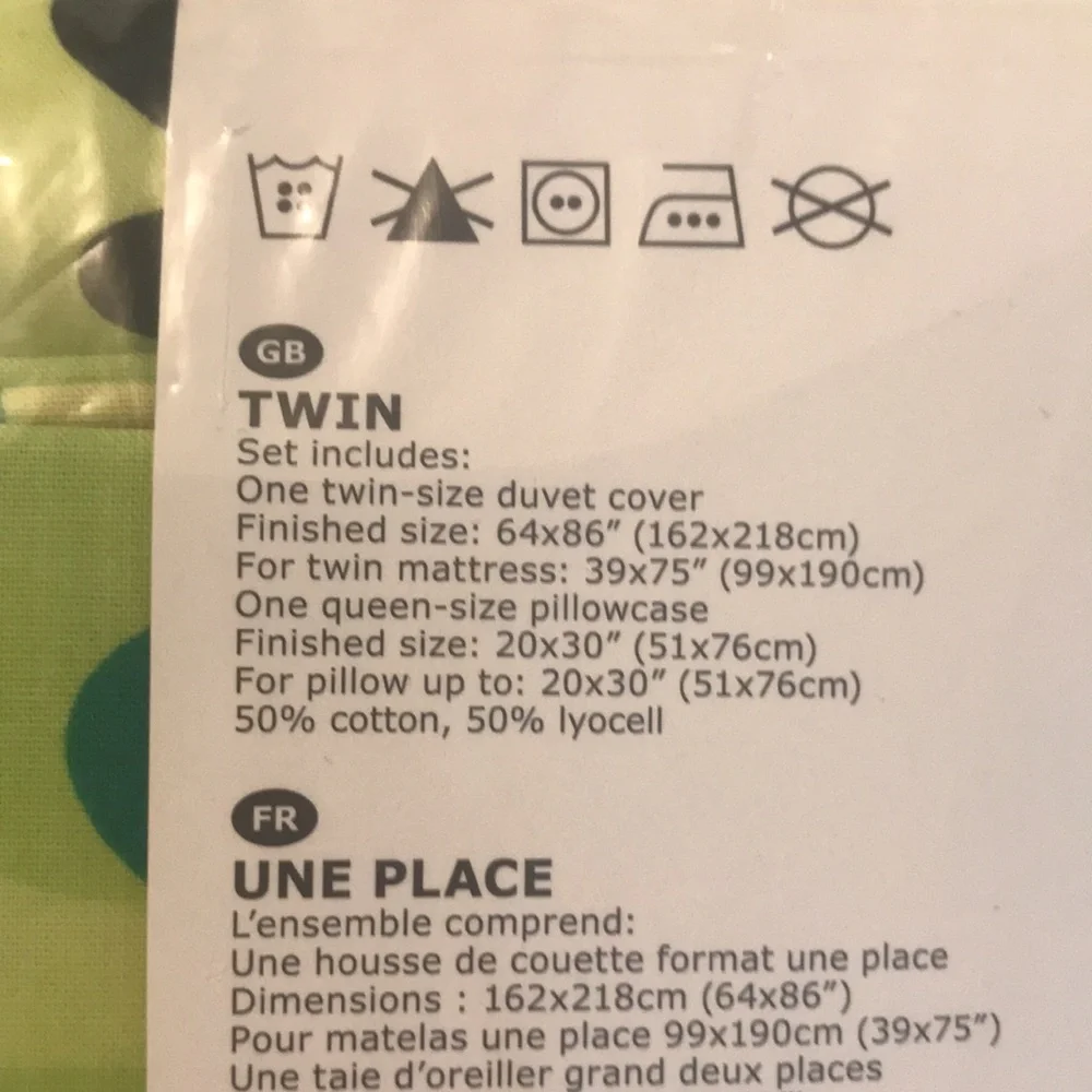 IKEA Twin Duvet Cover and Pillowcase