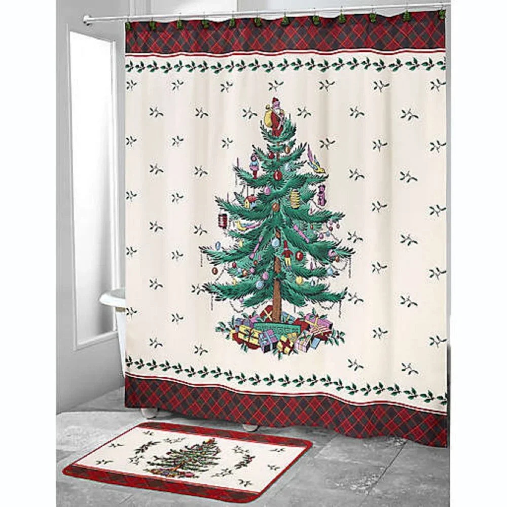 brand new Spode Whimsical Christmas Tree 72 inch x 72 inch Shower Curtain