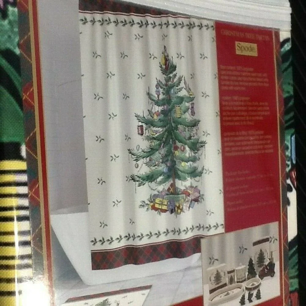 brand new Spode Whimsical Christmas Tree 72 inch x 72 inch Shower Curtain
