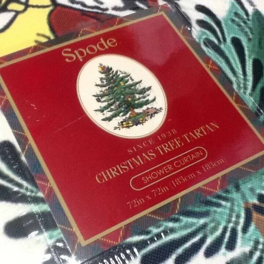 brand new Spode Whimsical Christmas Tree 72 inch x 72 inch Shower Curtain