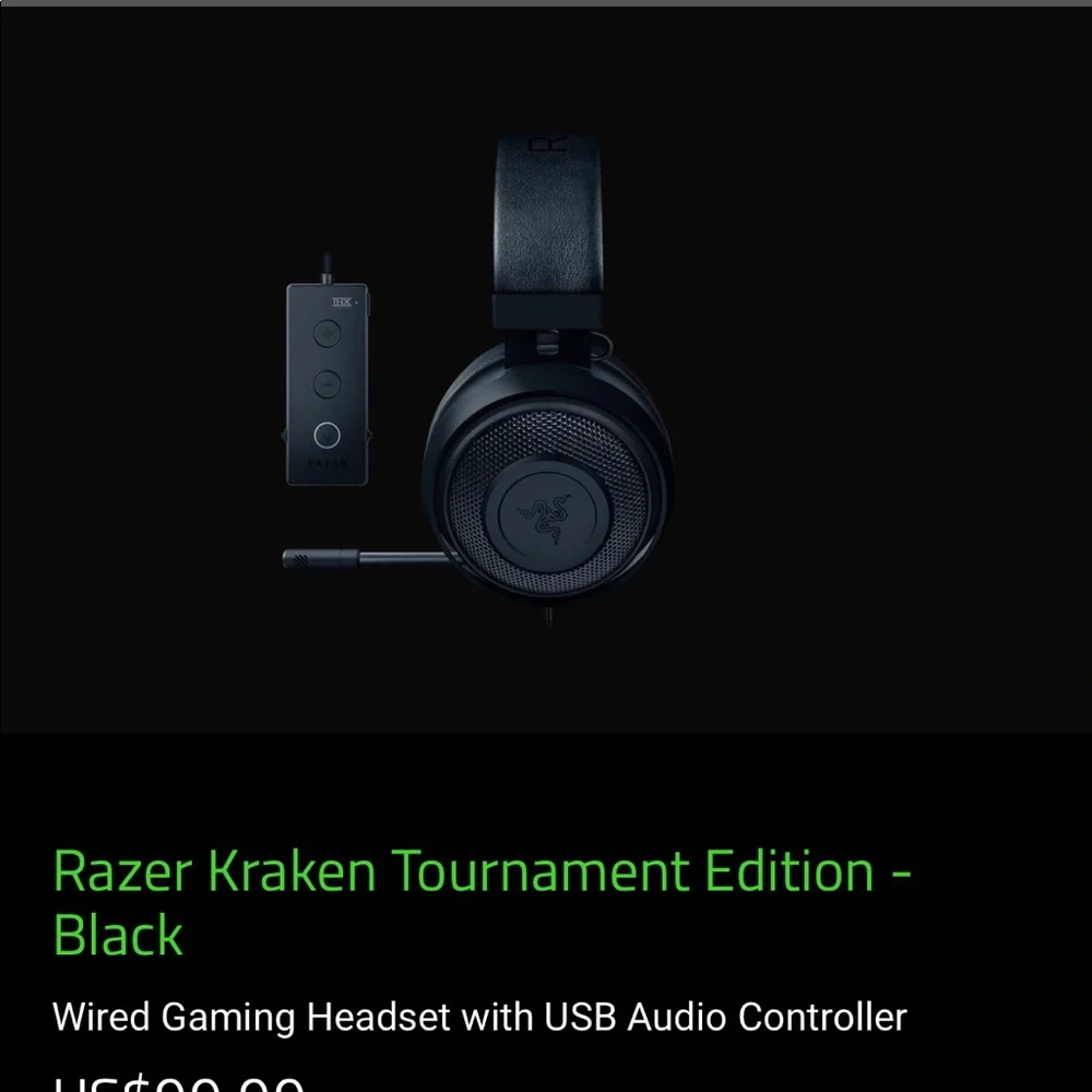 RAZER KRAKEN TOURNAMENT EDITION WIRED GAMING HEADSET for PC ,PS4 ,switchXbox