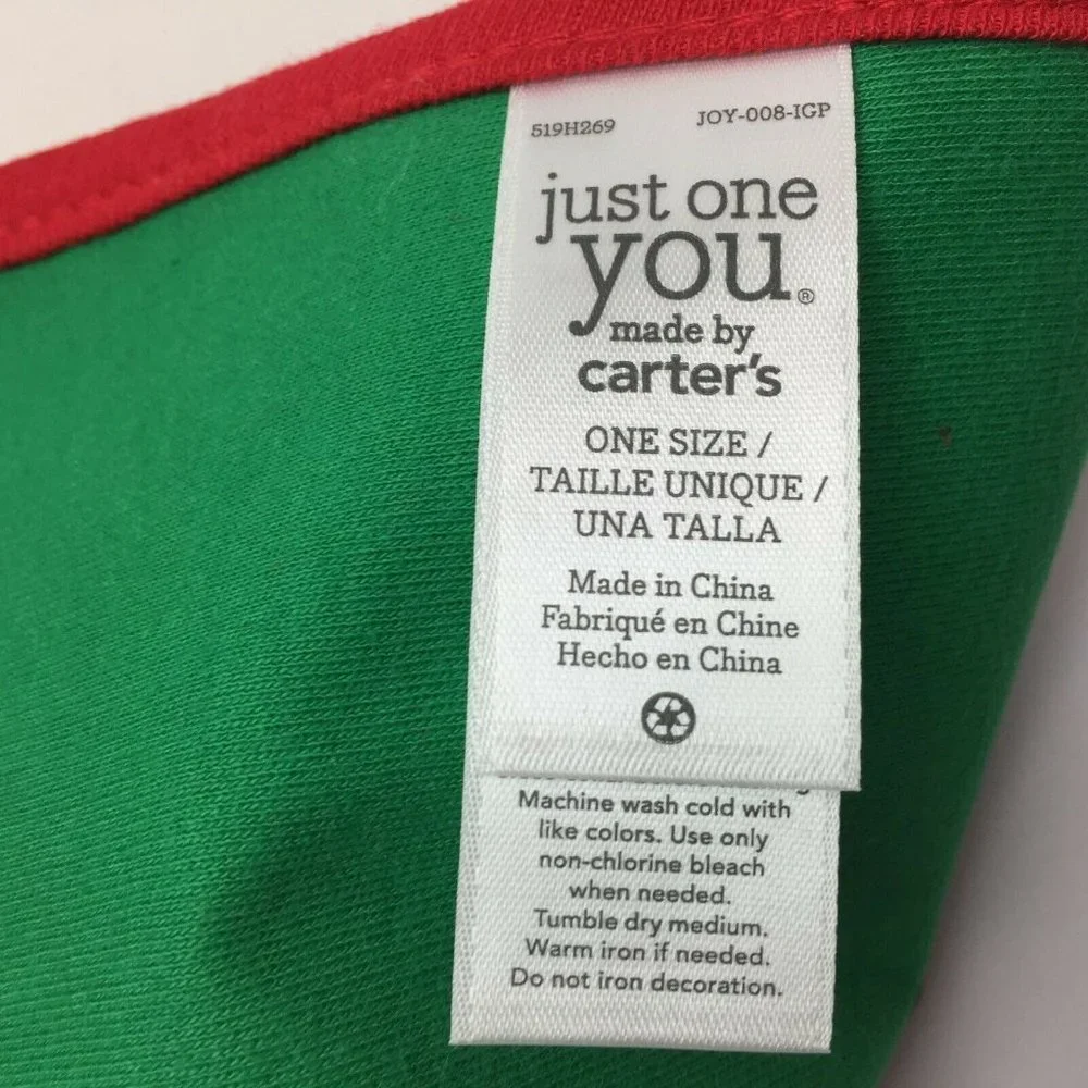 Carter's Just One You Green Christmas Teething Bib Dear Santa I Did My Best