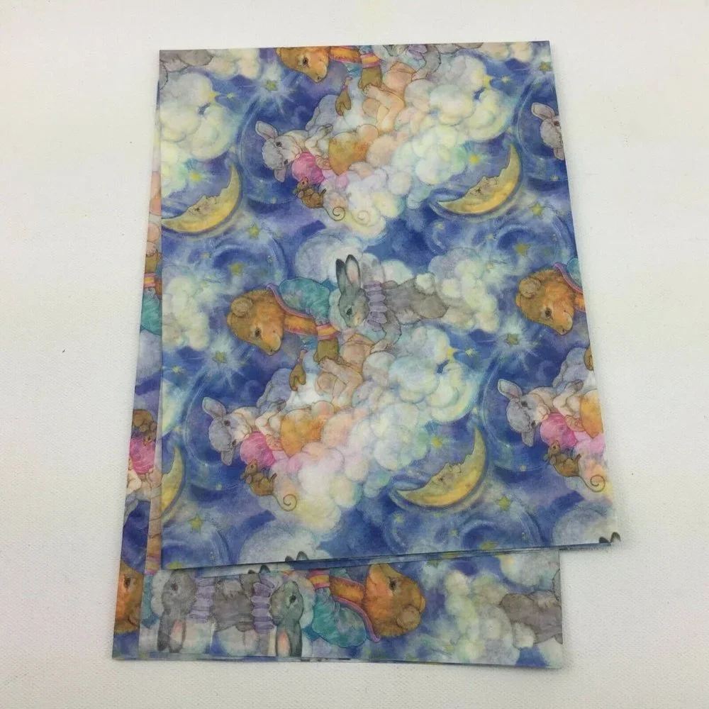 VTG Pattern Tissue Paper Present Gift Wrapping Baby Shower Gender Reveal Toys