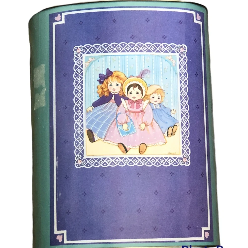 Tin Metal Oval Waste Basket Trash Can Girls’ Art Print -Ginny