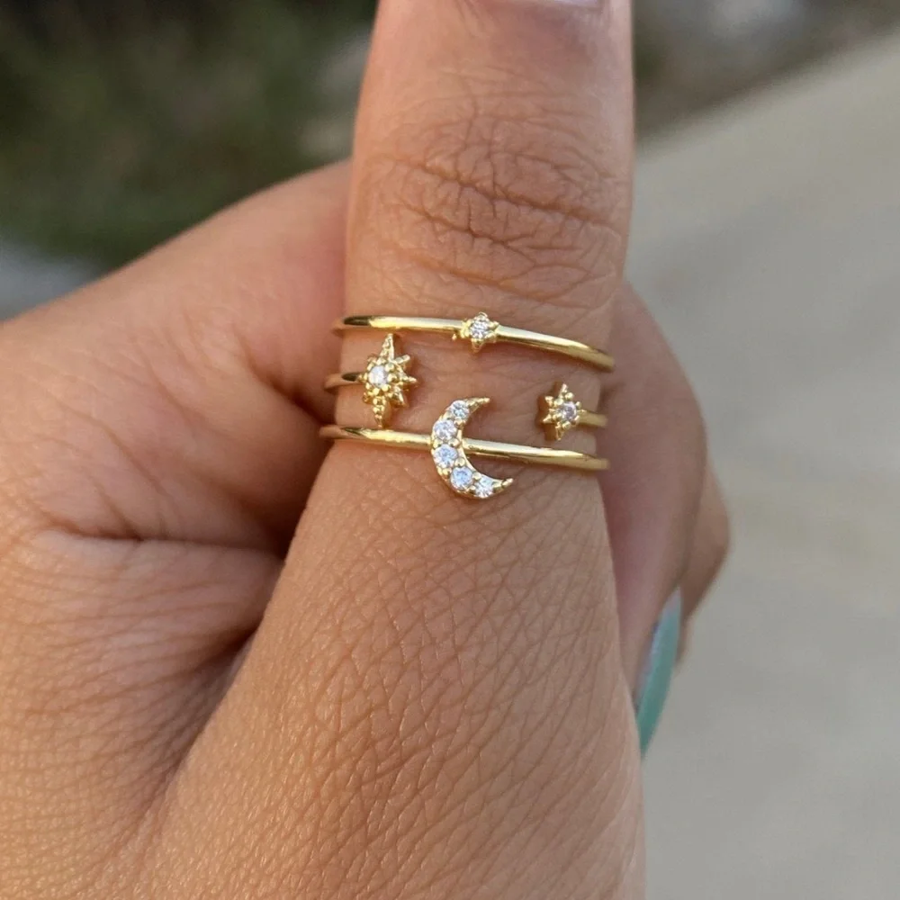 Gold Stars Celestial Gold Ring
