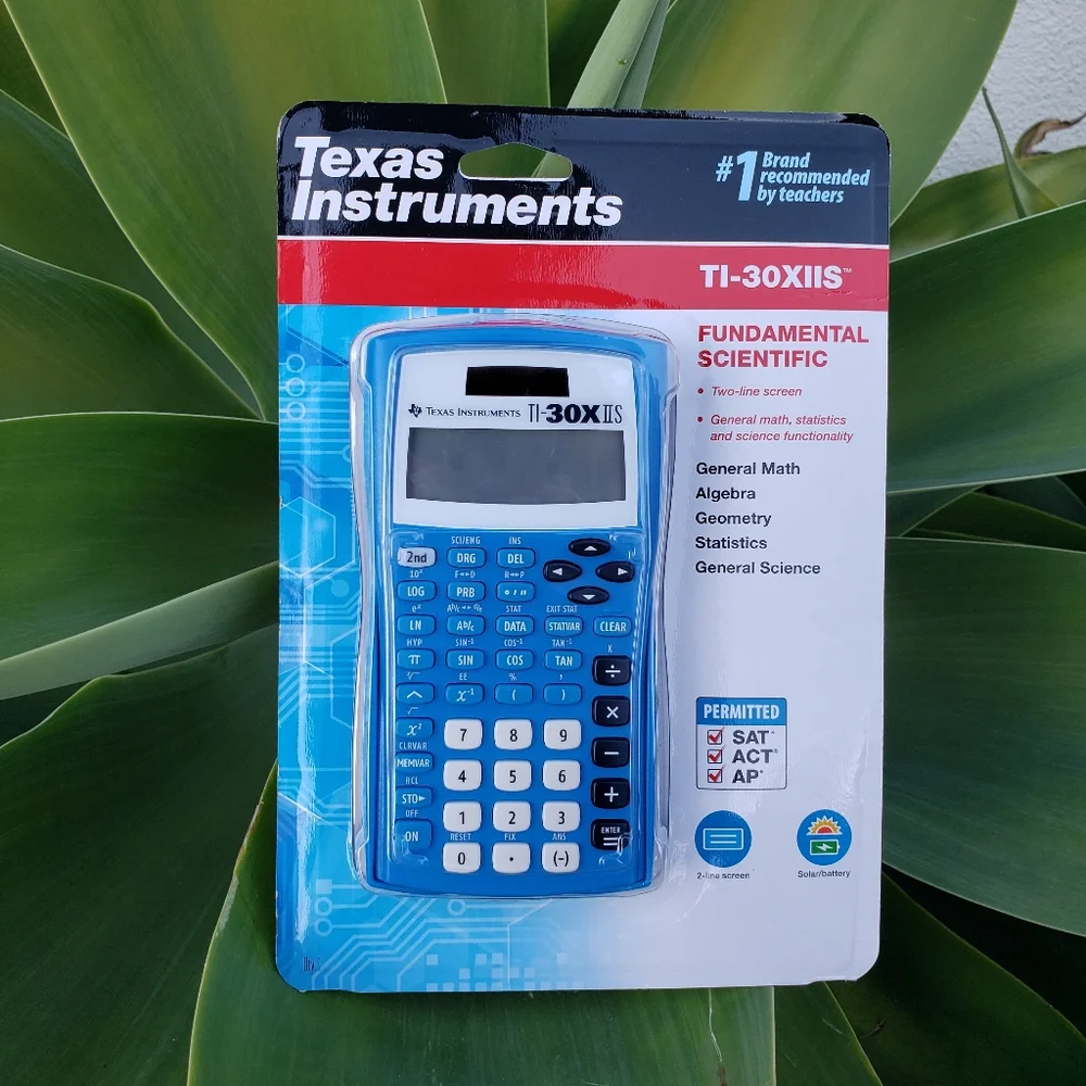 New Texas Instruments TI-30X IIS Scientific Calculator Blue solar battery power