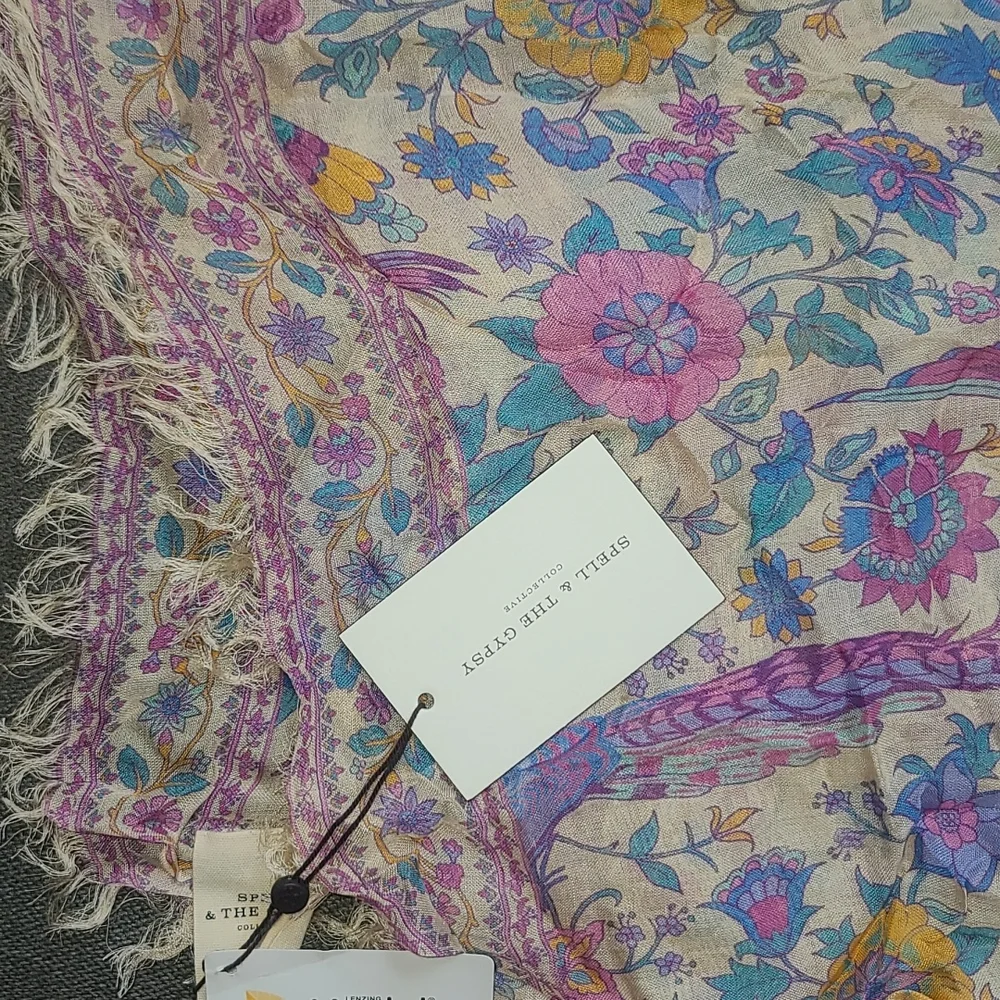New spell designs lovebird vintage travel scarf love bird chamomile one size os