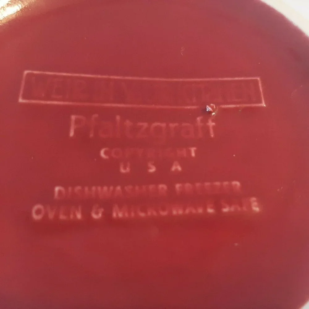 Red White Pfaltzgraff Ramekin Stoneware Dish