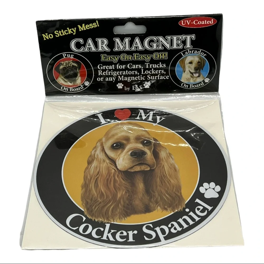I Love My (Dog) Car or Fridge Circular Magnet - New ~ Great Gift