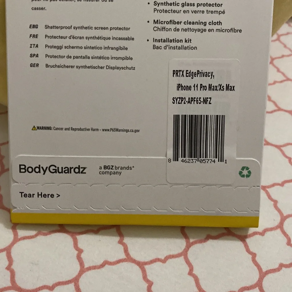 iPhone 11 ProMax/XS Max PRTX Privacy Shatterproof Synthetic Screen Protector