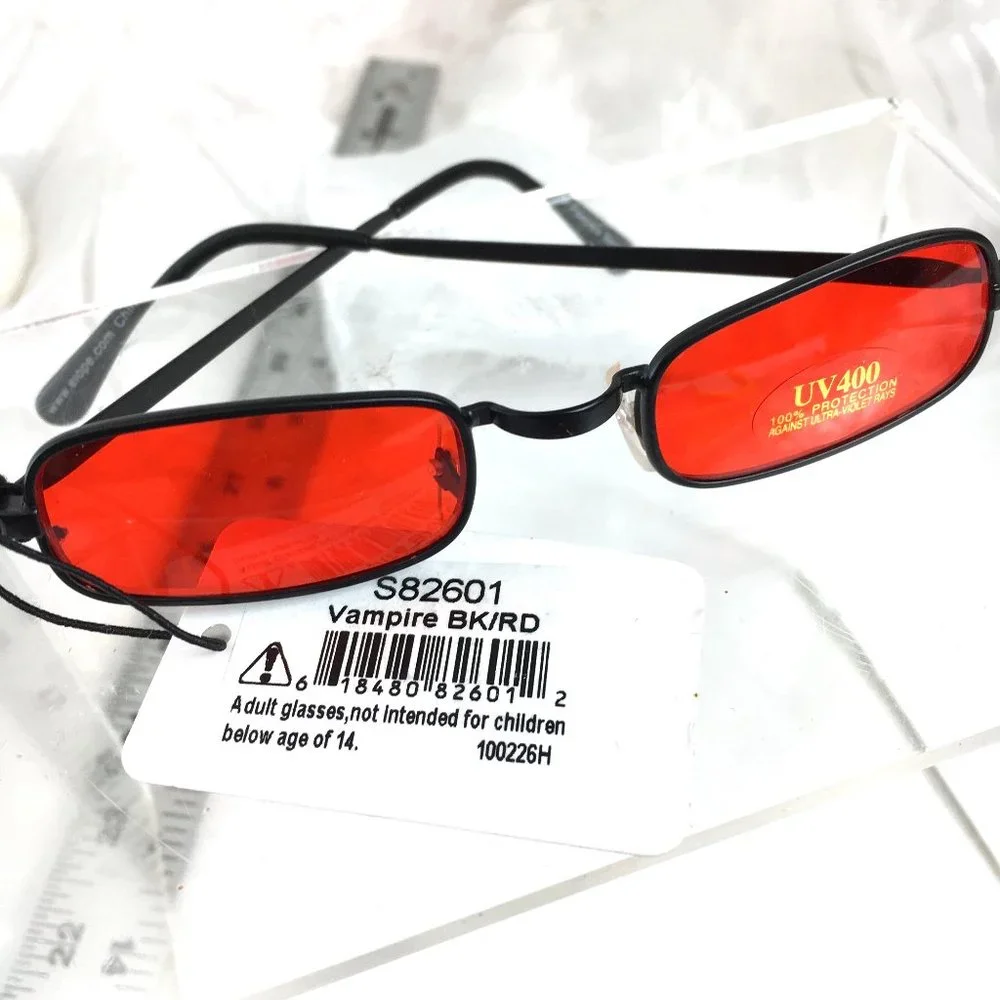 Red Vampire Night Stalker Gothic Cosplay Sunglasses  NWT NOS