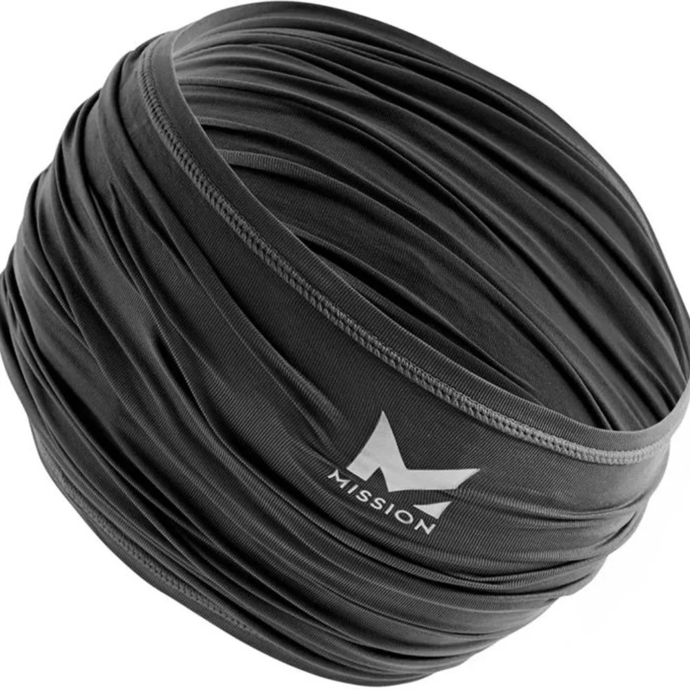 Mission Youth Cooling Neck Gaiter, Boys' Girls' UPF 50 Outdoor Sport Black 5D021