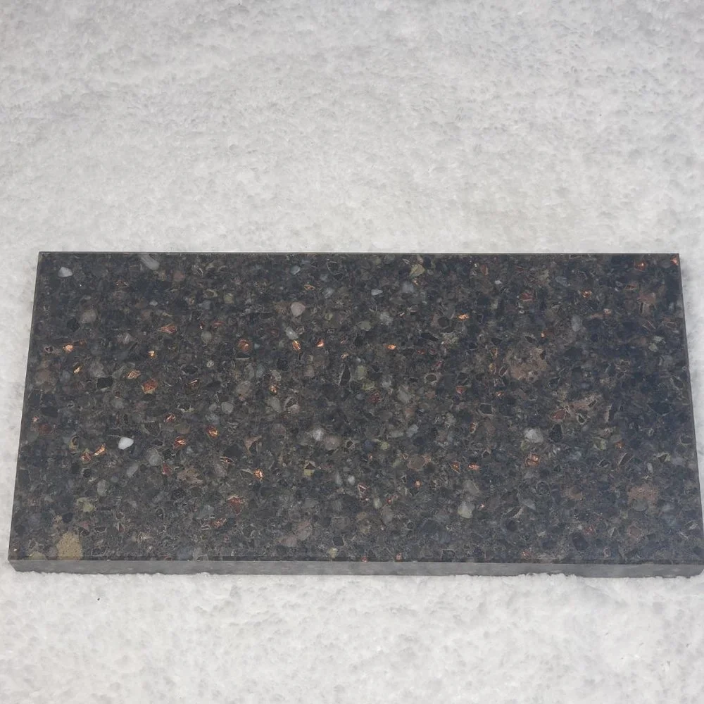 Quartz Stone Cutting Board cheese sushi charcuterie tray 5x10 black brown copper
