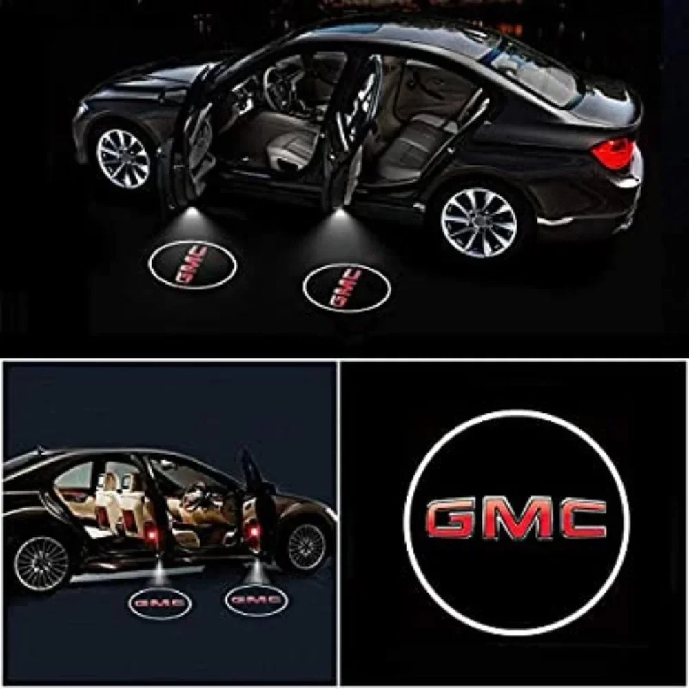 4x PCs GMC Logo Wireless Car Door Welcome Laser Projector Emblem