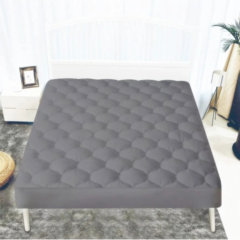Super Queen Mattress Pad Cover -Breathable Soft Fluffy w/ Waterproof Bottom