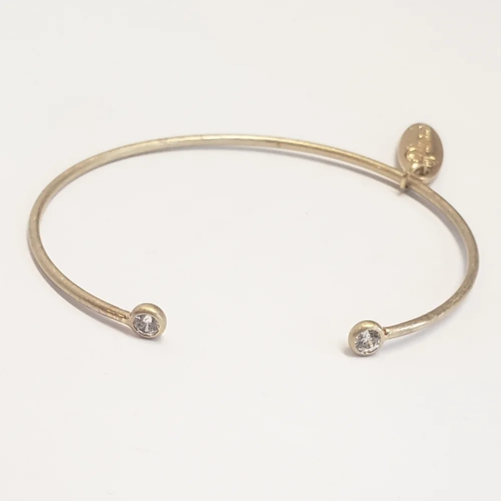 Plunder Gold Tone Crystal End Cuff Bracelet