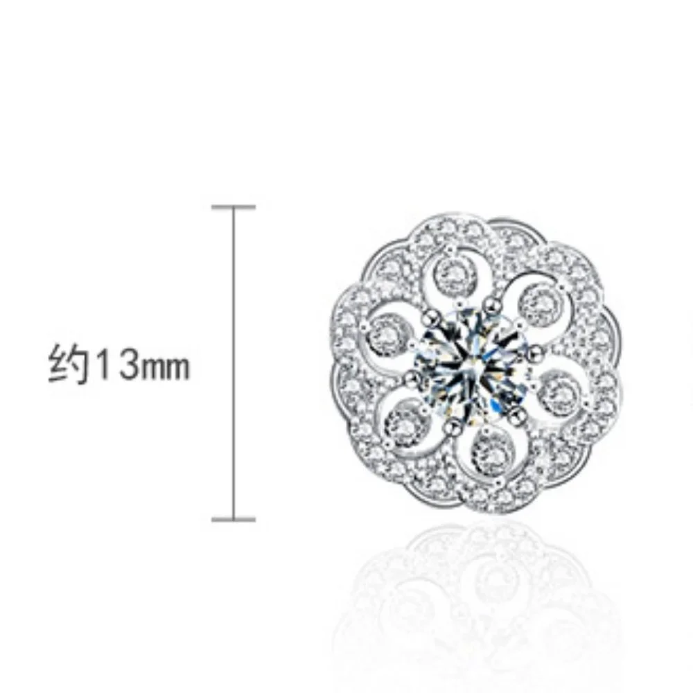 Certified 1ct. t.w. Moissanite Diamond Flower Stud Earrings NEW