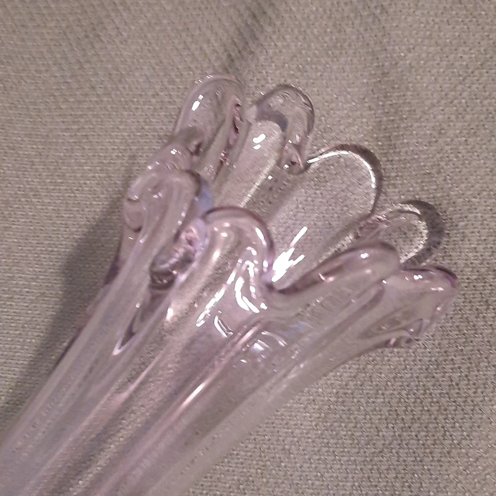 Vintage clear  thrown glass vase beautiful about 12 inches