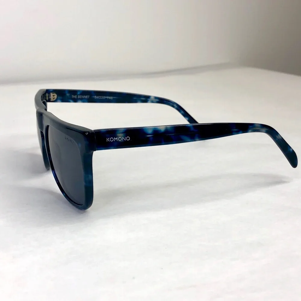 KOMONO Bennet Indigo Demi Sunglasses NWT blue tortoise