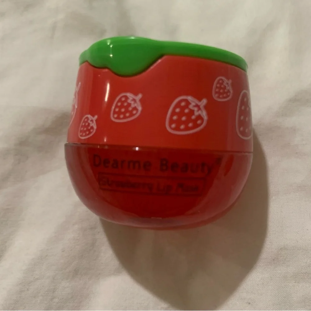 Strawberry Scented Lip Mask/ Lip Balm with Honey Dipper Inspired Applicator
