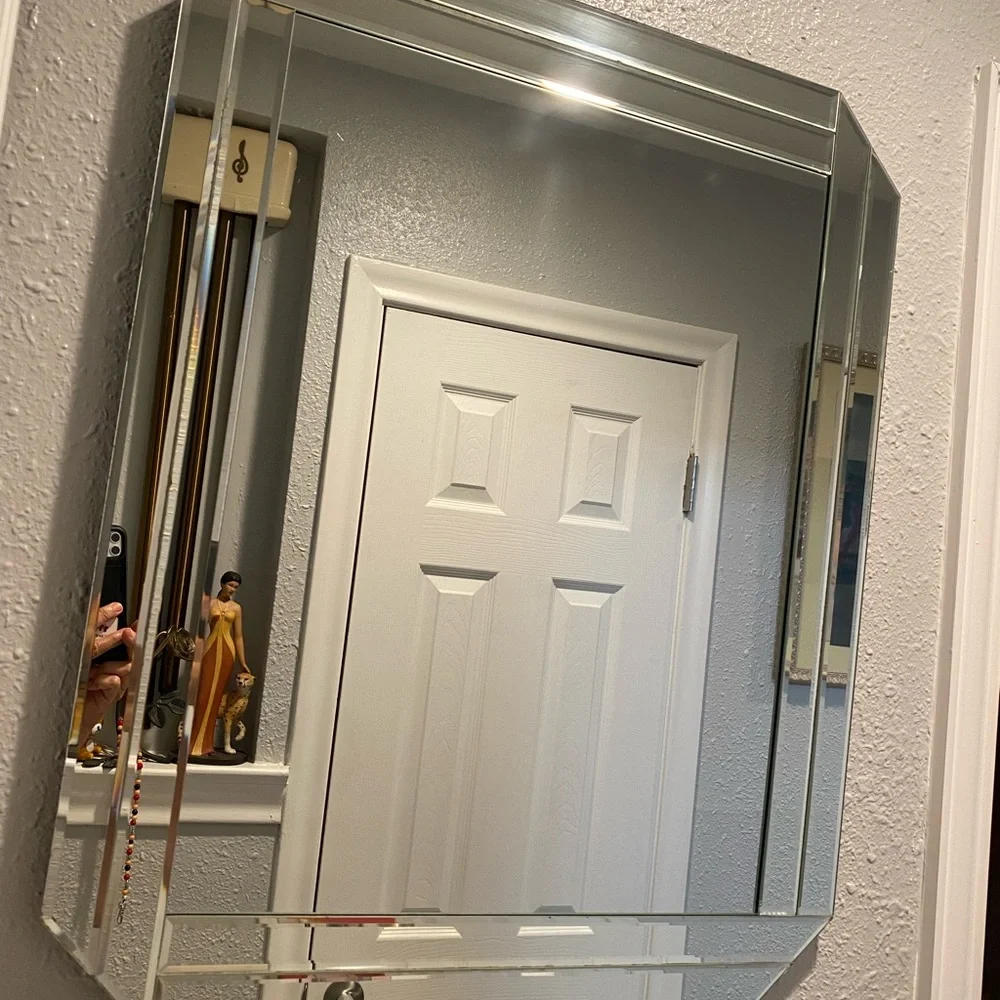 Home Interiors Retired Modern beveled Chelsey Mirror wall Decor