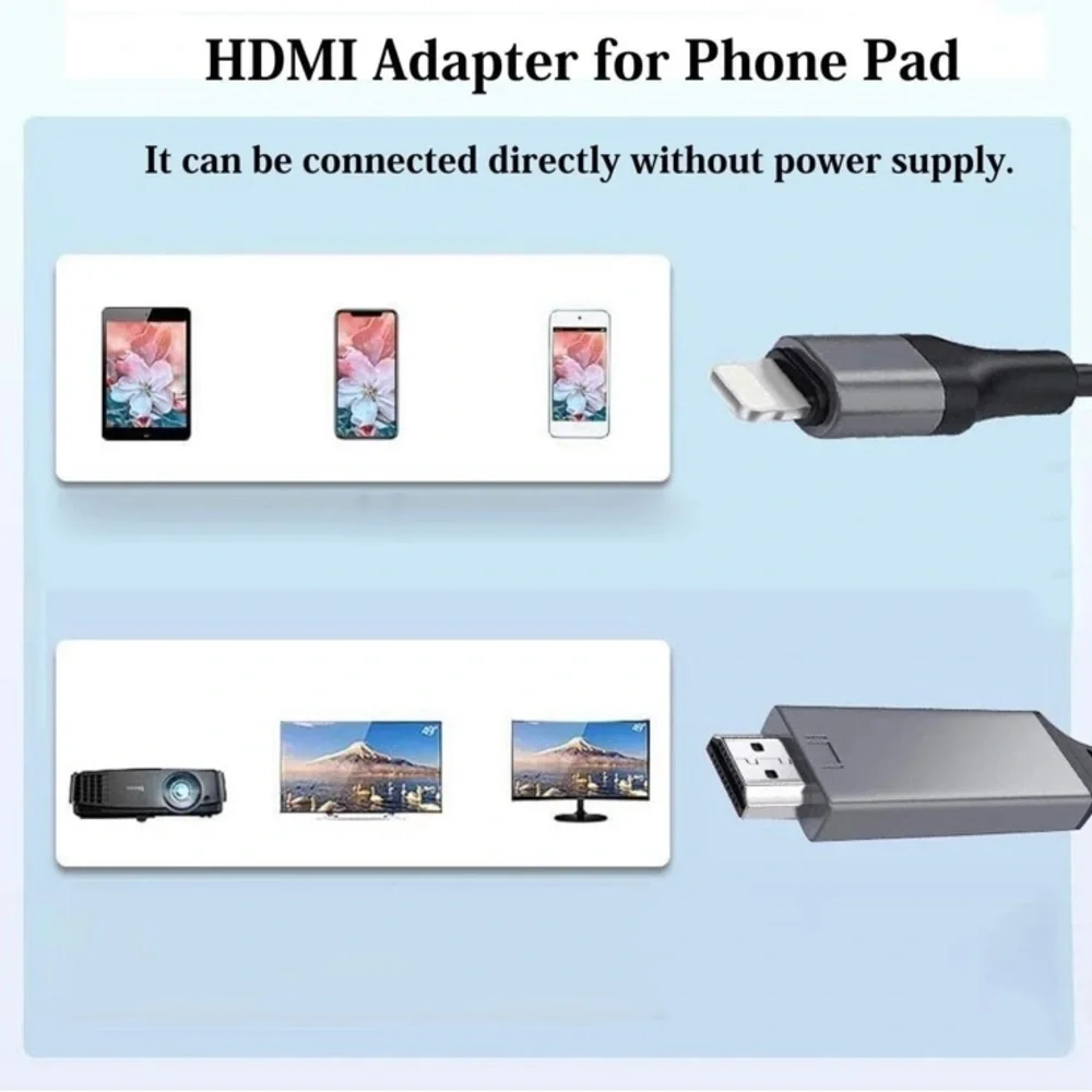 Lightning to HDMI Adapter for Phone to TV